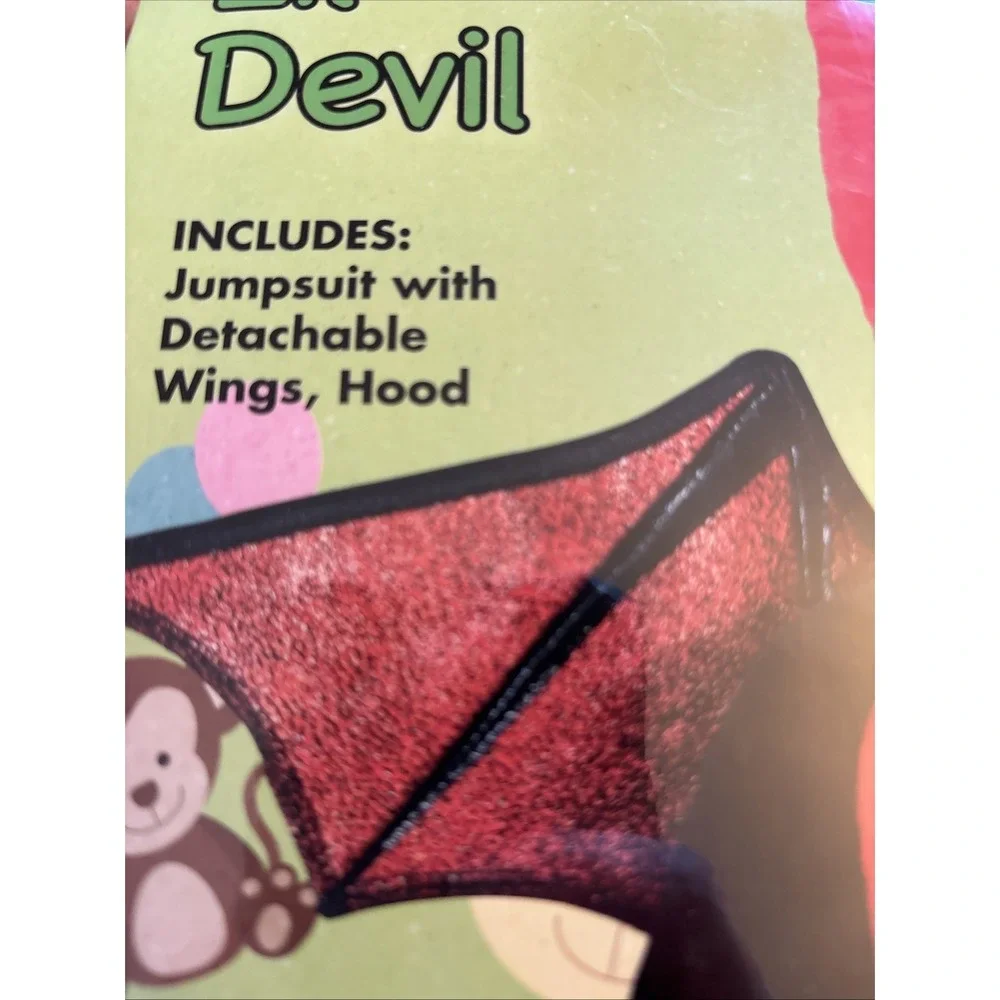 Spirit‎ Halloween Devil Baby Costume 3 Pc Sz 0-6 M Costume Jumpsuit Cap Wings